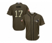 Toronto Blue Jays #17 Ryan Goins Green Salute to Service Stitched Baseball Jersey