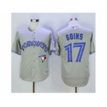 Toronto Blue Jays #17 Ryan Goins Grey New Cool Base 40th Anniversary Stitched Baseball Jersey