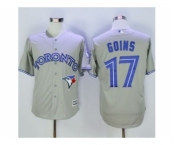 Toronto Blue Jays #17 Ryan Goins Grey New Cool Base 40th Anniversary Stitched Baseball Jersey