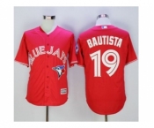 Toronto Blue Jays #19 Jose Bautista Red New Cool Base 40th Anniversary Stitched Baseball Jersey