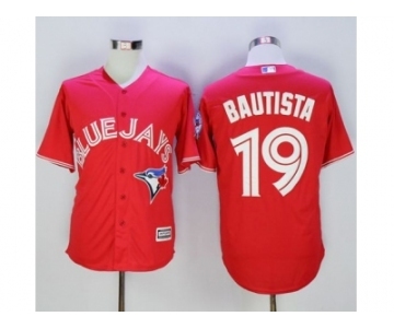 Toronto Blue Jays #19 Jose Bautista Red New Cool Base 40th Anniversary Stitched Baseball Jersey