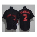 Toronto Blue Jays #2 Troy Tulowitzki Black Strip Stitched MLB Jersey