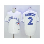 Toronto Blue Jays #2 Troy Tulowitzki White New Cool Base 40th Anniversary Stitched Baseball Jersey