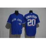 Toronto Blue Jays #20 Josh Donaldson Blue Team Logo Print Cool Base Stitched Baseball Jersey