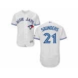 Toronto Blue Jays #21 Michael Saunders White Flexbase Authentic Collection MLB Jersey