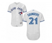 Toronto Blue Jays #21 Michael Saunders White Flexbase Authentic Collection MLB Jersey