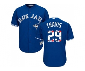 Toronto Blue Jays #29 Devon Travis Blue Team Logo Fashion Stitched MLB Jersey