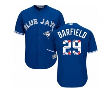 Toronto Blue Jays #29 Jesse Barfield Authentic Blue Team Logo Fashion MLB Jersey