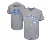 Toronto Blue Jays #45 Drew Storen Grey Flexbase Authentic Collection 2016 Father's Day Stitched Baseball Jersey