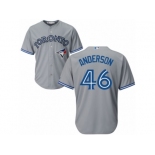 Toronto Blue Jays #46 Brett Anderson Replica Grey Road MLB Jersey