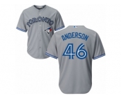 Toronto Blue Jays #46 Brett Anderson Replica Grey Road MLB Jersey