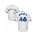 Toronto Blue Jays #46 Brett Anderson Replica White Home MLB Jersey