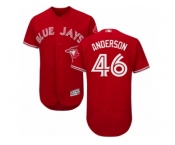 Toronto Blue Jays #46 Brett Anderson Scarlet Flexbase Authentic Collection Alternate MLB Jersey