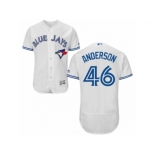 Toronto Blue Jays #46 Brett Anderson White Flexbase Authentic Collection MLB Jersey