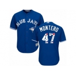 Toronto Blue Jays #47 Miguel Montero Authentic Blue Team Logo Fashion MLB Jersey