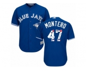 Toronto Blue Jays #47 Miguel Montero Authentic Blue Team Logo Fashion MLB Jersey