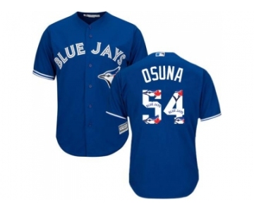 Toronto Blue Jays #54 Roberto Osuna Blue Team Logo Fashion Stitched MLB Jersey