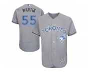 Toronto Blue Jays #55 Russell Martin Grey Flexbase Authentic Collection 2016 Father's Day Stitched Baseball Jersey