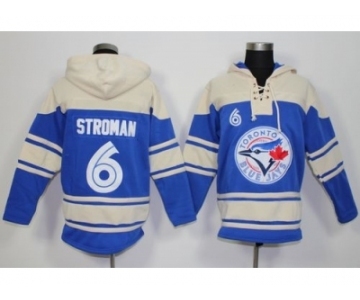 Toronto Blue Jays #6 Marcus Stroman Blue Sawyer Hooded Sweatshirt MLB Hoodie