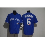 Toronto Blue Jays #6 Marcus Stroman Blue Team Logo Print Cool Base Stitched Baseball Jersey