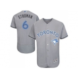 Toronto Blue Jays #6 Marcus Stroman Grey Flexbase Authentic Collection 2016 Father's Day Stitched Baseball Jersey