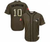 mlb jerseys toronto blue jays #10 edwin encarnacion green salute to service[Canadian flag]