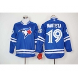 mlb jerseys toronto blue jays #19 jose bautista blue long sleeve