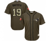 mlb jerseys toronto blue jays #19 jose bautista green salute to service[bautista][Canadian flag]