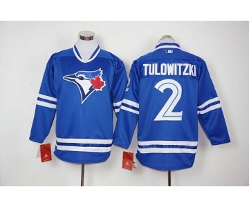 mlb jerseys toronto blue jays #2 troy tulowitzki blue long sleeve