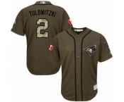 mlb jerseys toronto blue jays #2 troy tulowitzki green salute to service[Canadian flag]