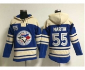 mlb jerseys toronto blue jays #55 martin blue[pullover hooded sweatshirt][martin]