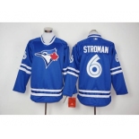 mlb jerseys toronto blue jays #6 marcus stroman blue long sleeve