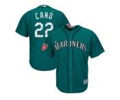 Men Seattle Mariners #22 Robinson Cano Majestic Aqua 2018 Spring Training Cool Base Player Jersey