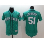 Men Seattle Mariners #51 Randy Johnson Majestic Green Flexbase Authentic Collection Player Jersey