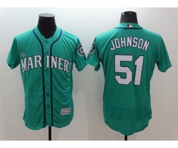 Men Seattle Mariners #51 Randy Johnson Majestic Green Flexbase Authentic Collection Player Jersey