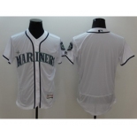 Men Seattle Mariners Blank Majestic White Flexbase Authentic Collection Player Jersey