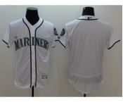 Men Seattle Mariners Blank Majestic White Flexbase Authentic Collection Player Jersey