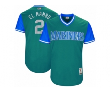 Men's 2017 Little League World Series Mariners #2 Jean Segura El Mambo Aqua Jersey