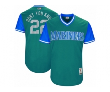 Men's 2017 Little League World Series Mariners #22 Robinson Cano Dont You Know Aqua Jersey