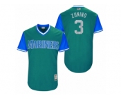 Men's 2017 Little League World Series Mariners Mike Zunino #3 Zunino Aqua Jersey