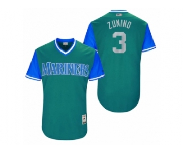 Men's 2017 Little League World Series Mariners Mike Zunino #3 Zunino Aqua Jersey