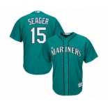 Men's Majestic Seattle Mariners #15 Kyle Seager Authentic Teal Green Alternate Cool Base MLB Jersey