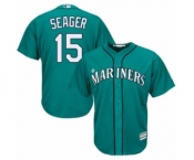 Men's Majestic Seattle Mariners #15 Kyle Seager Authentic Teal Green Alternate Cool Base MLB Jersey