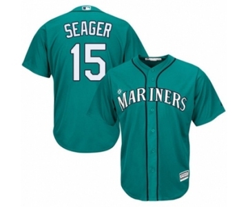 Men's Majestic Seattle Mariners #15 Kyle Seager Authentic Teal Green Alternate Cool Base MLB Jersey