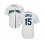 Men's Majestic Seattle Mariners #15 Kyle Seager Authentic White Home Cool Base MLB Jersey