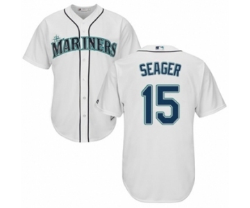 Men's Majestic Seattle Mariners #15 Kyle Seager Authentic White Home Cool Base MLB Jersey