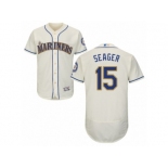 Men's Majestic Seattle Mariners #15 Kyle Seager Cream Flexbase Authentic Collection MLB Jersey