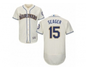 Men's Majestic Seattle Mariners #15 Kyle Seager Cream Flexbase Authentic Collection MLB Jersey