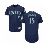 Men's Majestic Seattle Mariners #15 Kyle Seager Navy Blue Flexbase Authentic Collection MLB Jersey