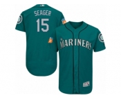 Men's Majestic Seattle Mariners #15 Kyle Seager Teal Green Flexbase Authentic Collection MLB Jersey